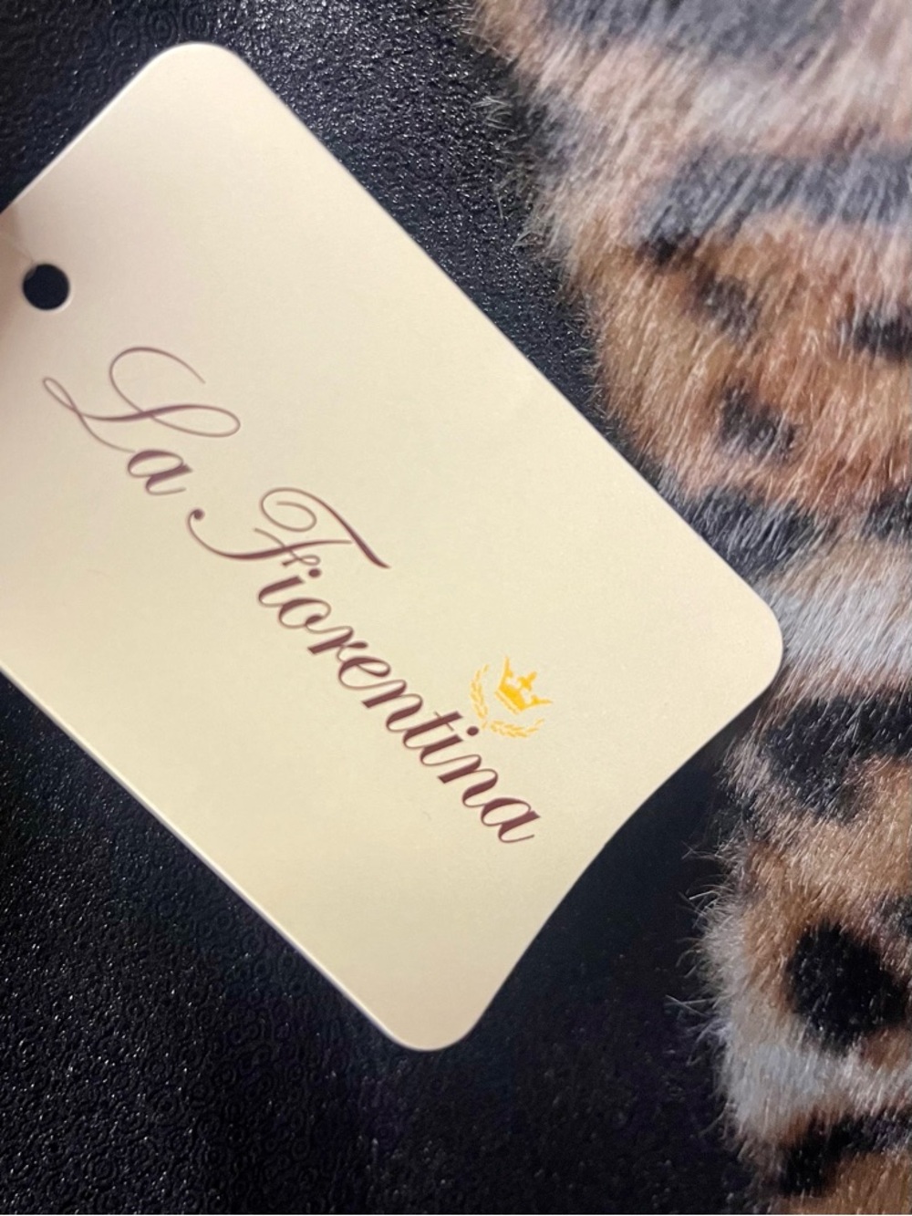 La Fiorentina Reversible Faux Fur Leopard & Black Leather Long Maxi Trench Coat - Picture 11 of 12